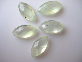 20 Pieces 13x6mm Each Natural Prehnite Marquise Shaped Both Side Faceted Loose Gemstones For Jewelry BB4