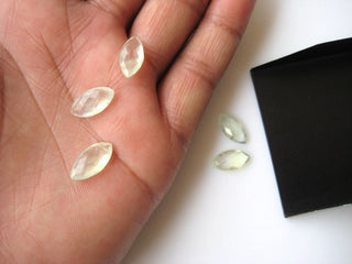 20 Pieces 13x6mm Each Natural Prehnite Marquise Shaped Both Side Faceted Loose Gemstones For Jewelry BB4