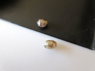 2 Pieces 4.5mm Approx. Cognac Champagne Brown Smooth Natural Raw Rough Diamond Sparkly Clear Diamonds Loose For Jewelry, DDS380/6