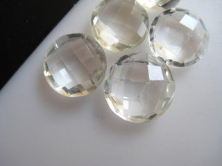 10 Pieces 11mm Each Natural Quartz Crystal Round Shaped Both Side Faceted Loose Gemstones BB103