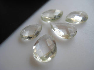 20 Pieces 11x8mm Each Natural Quartz Crystal Pear Shaped Both Side Faceted Loose Gemstones BB105