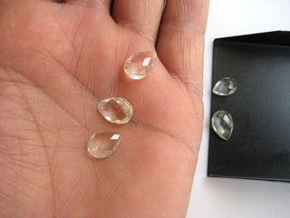 20 Pieces 11x8mm Each Natural Quartz Crystal Pear Shaped Both Side Faceted Loose Gemstones BB105