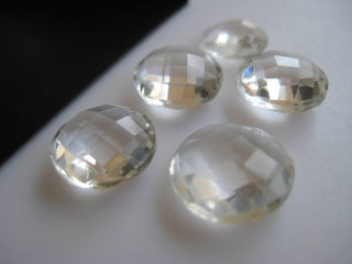 10 Pieces 12mm Each Natural Quartz Crystal Round Shaped Briolettes Both Side Faceted Loose Gemstones BB106