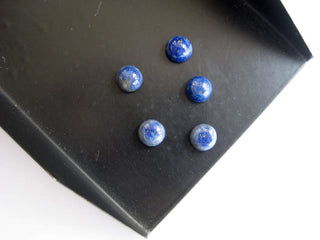 5 Pieces 14mm Each Natural Lapis Lazuli Round Shaped Blue Color Smooth Flat Back Loose Cabochons BB77