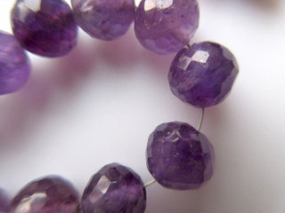 Purple Amethyst Large Hole Gemstone beads, 10mm Amethyst Faceted Round Beads, 1mm Drill, 12 Inch Strand, GDS419