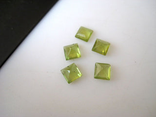 20 Pieces 4x4mm Each Peridot Faceted Emerald Cut Loose Gemstones BB132