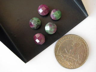 10 Pieces 8mm Each Natural Ruby Zoisite Round Shaped Both Side Faceted Loose Gemstones For Jewelry BB148