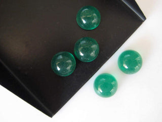 20 Pieces 10x10mm Each Green Onyx Round Shaped Smooth Flat Back Loose Cabochons BB200