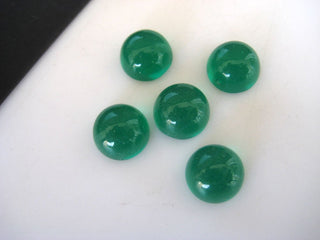 20 Pieces 10x10mm Each Green Onyx Round Shaped Smooth Flat Back Loose Cabochons BB200
