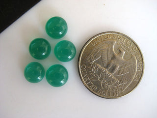 20 Pieces 8x8mm Green Onyx Round Shaped Smooth Flat Back Loose Cabochons BB211