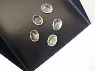 20 Pieces 8x6mm Each Gold Rutilated Quartz/Golden Rutile Oval Shaped Faceted Flat Back Loose Gemstones BB239