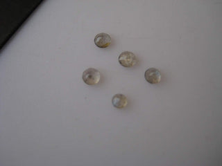 50 Pieces 2x2mm Each Natural Labradorite Round Shaped Flat Back Faceted Loose Cabochons BB247