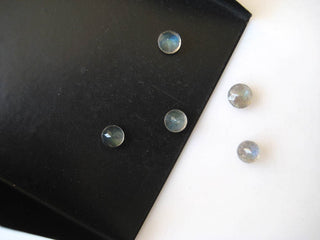 50 Pieces 4x4mm Natural Labradorite Round Shaped Flat Back Faceted Loose Cabochons BB252
