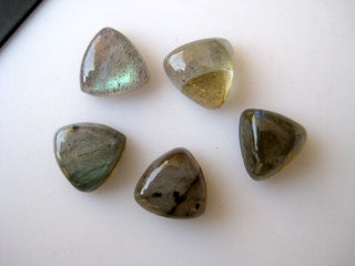 10 Pieces 8x8mm Each Natural Labradorite Trillion Shaped Flat Back Smooth Loose Cabochons BB255