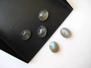 20 Pieces 9x7mm Each Natural Labradorite Oval Shaped Faceted Flat Back Loose Gemstones BB262