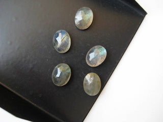 20 Pieces 9x7mm Each Natural Labradorite Oval Shaped Faceted Flat Back Loose Gemstones BB262