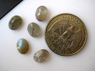 20 Pieces 9x7mm Each Natural Labradorite Oval Shaped Faceted Flat Back Loose Gemstones BB262