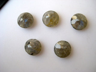 20 Pieces 7x7mm Each Natural Labradorite Round Shaped Flat Back Faceted Loose Gemstones BB263