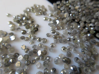 10 Pieces 2mm Salt And Pepper Rose Cut Diamond Loose Cabochon, Natural Grey Black Faceted Diamond Rose Cut, DDS408/5
