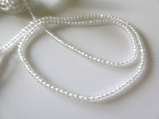 2mm Natural White Topaz Faceted Round Rondelles Beads, Excellent Uniform Cut, 13 Inch Strand, GDS500