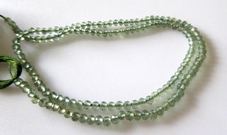 2mm Natural Green Apatite Faceted Round Rondelles Beads, Excellent Uniform Cut, 13 Inch Strand, GDS502