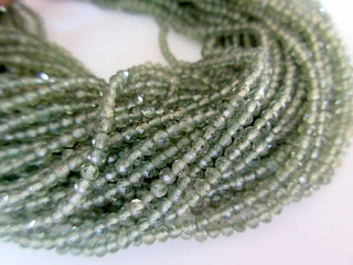 2mm Natural Green Apatite Faceted Round Rondelles Beads, Excellent Uniform Cut, 13 Inch Strand, GDS502
