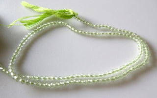 2mm Natural Prehnite Faceted Round Rondelles Beads, Excellent Uniform Cut, 13 Inch Strand, GDS505