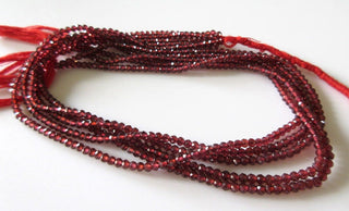 3mm Natural Mozambique Garnet Faceted Round Rondelles Beads, Excellent Uniform Cut, 13 Inch Strand, GDS510
