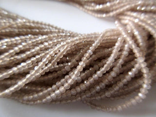 2mm Natural Brown Peach Moonstone Faceted Round Rondelles Beads, Excellent Uniform Cut, 13 Inch Strand, GDS511
