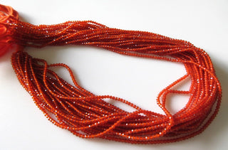 2mm Natural Carnelian Faceted Round Rondelles Beads, Excellent Uniform Cut, 13 Inch Strand, GDS512