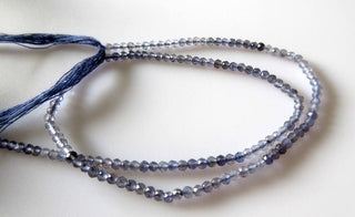 3mm Natural Iolite Shaded Faceted Round Rondelles Beads, Excellent Uniform Cut, 13 Inch Strand, GDS515