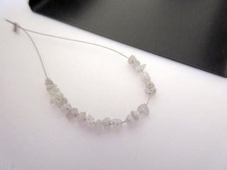 2.00CTW/10pcs Approx Tiny 3mm To 4mm Raw Rough Uncut White Diamonds, Natural White Uncut Diamond Beads Loose, DDS539/4