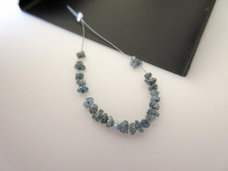 2.00CTW/10pcs Approx Tiny 3mm To 4mm Raw Rough Uncut Blue Diamonds, Natural Blue Uncut Diamond Beads Loose, DDS539/3