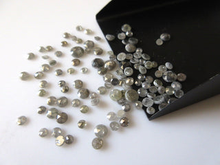 100 Pieces Wholesale 3mm To 4mm Salt And Pepper Rose Cut Diamond Loose Cabochon, Natural Grey Black Faceted Rose Cut Loose Diamond, DDS406/2