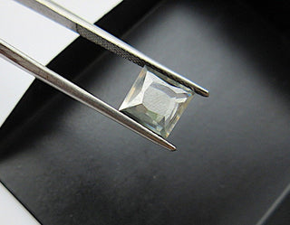 1.90 CTW Clear Blue Faceted Flat Rose Cut Moissanite Diamond, Brilliant Cut, Diamond Slice, Loose Cabochons, MM22