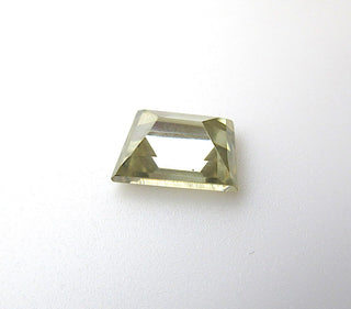 3.10 CTW Clear Yellow Moissanite Diamond, Faceted Flat Rose Cut, Brilliant Cut, Diamond Slice, Loose Cabochons, MM24