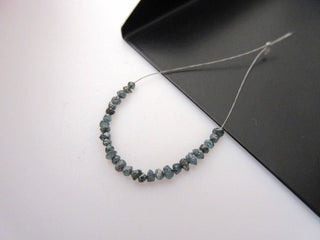 1 Carat Tiny 1mm To 2mm Raw Rough Blue Diamond Drilled Round Rondelle Beads, Natural Uncut Loose Diamond, DDS456/1