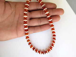 Banded Red Onyx Large Hole Gemstone beads, 8mm Banded Red Onyx Smooth Round Beads, Drill Size 1mm, 15 Inch Strand, GDS547