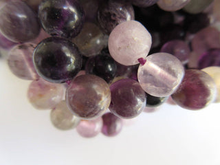 Fluorite Large Hole Gemstone beads, 8mm Fluorite Smooth Round Beads, Drill Size 1mm, 15 Inch Strand, GDS554