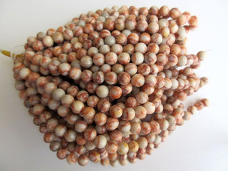 Orange Jasper Large Hole Gemstone beads, 8mm Orange Jasper Smooth Round Beads, Drill Size 1mm, 15 Inch Strand, GDS555