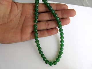 Green Onyx Large Hole Gemstone beads, 8mm Green Onyx Smooth Round Beads, Drill Size 1mm, 15 Inch Strand, GDS563