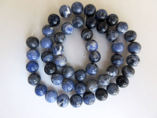 Sodalite Large Hole Gemstone beads, 8mm Sodalite Smooth Round Beads, Drill Size 1mm, 15 Inch Strand, GDS570