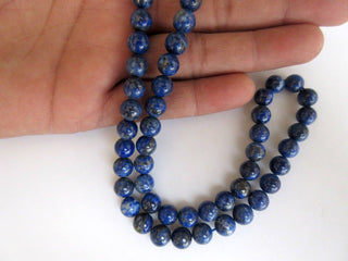 Lapis Lazuli Large Hole Gemstone beads, 8mm Lapis Lazuli Smooth Round Beads, Drill Size 1mm, 15 Inch Strand, GDS575