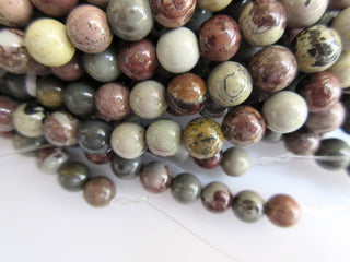 Polka Dot Agate Large Hole Gemstone beads, 8mm Polka Dot Agate Smooth Round Beads, Drill Size 1mm, 15 Inch Strand, GDS579