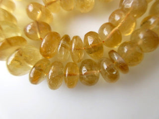 Huge NAtural Citrine Smooth Rondelle Beads, Smooth Citrine Beads, 7-13mm Each, 18 Inch Strand, GDS605