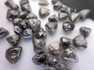 Natural Flat Diamond Crystals Trillions Side Drilled, Raw Rough Uncut Loose Natural Black Grey Diamond, 6mm Approx, DDS471