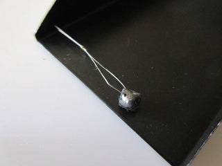 4mm/5mm/6mm Drilled Grey Raw Diamond Octahedron Crystal, Natural Rough Raw Uncut Diamond Crystal Briolette, DDS479