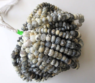 9mm Dendrite Opal Rondelle Beads, Smooth Dendrite Opal Beads, 9mm Each, 17 Inch Strand, GDS614