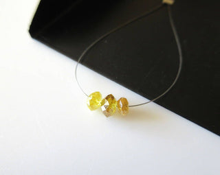 3 Pieces 4mm To 4.5mm Rare Clear Yellow Diamond Faceted Rondelle Beads, Bright Yellow diamond Beads, Dds481/12