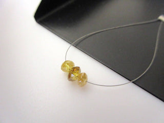 3 Pieces 4mm To 4.5mm Rare Clear Yellow Diamond Faceted Rondelle Beads, Bright Yellow diamond Beads, Dds481/12